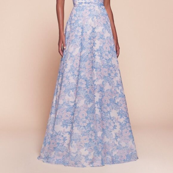 NEW LONG FORMAL STRAPLESS A-LINE FLORAL DRESS W/ SWEETHEART NECKLINE CD 7443 - Picture 6 of 9